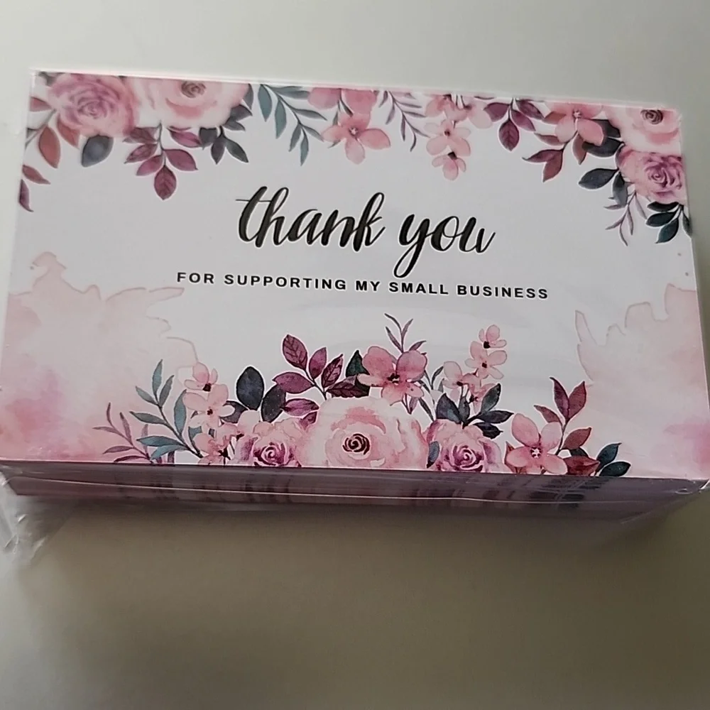 Thank You For Your Purchase FLORAL BUSINESS CARDS 50 COUNT